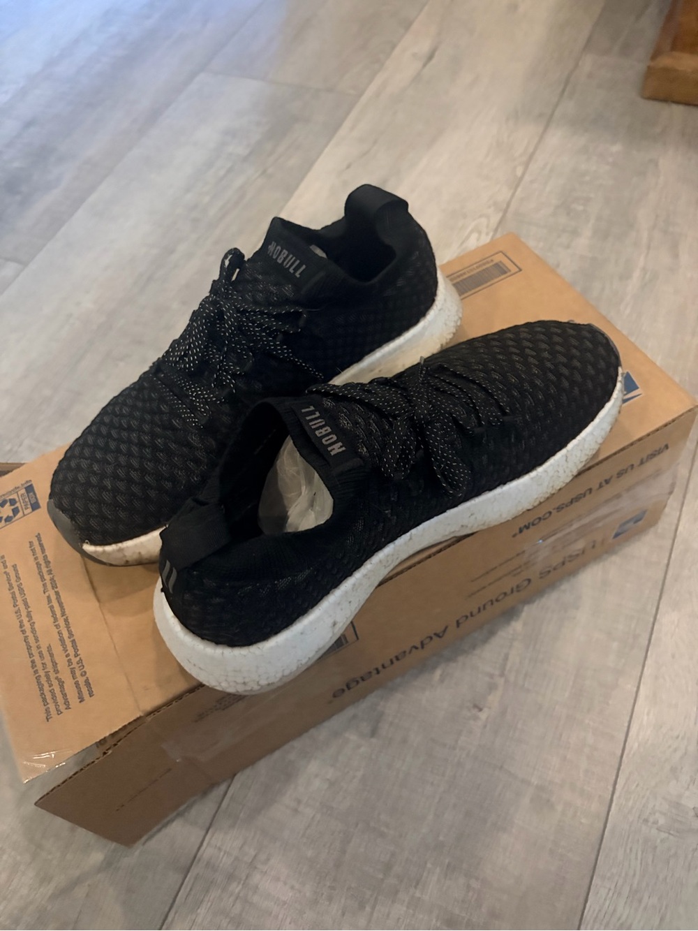 NOBULL Black Athletic Shoes with White Soles